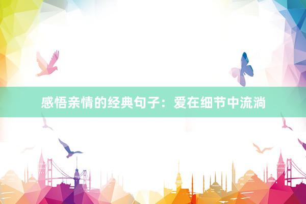 感悟亲情的经典句子：爱在细节中流淌
